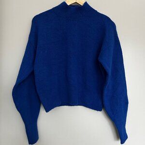 & OTHER STORIES Cobalt Blue Wool-Blend Mock Neck Sweater Size XS